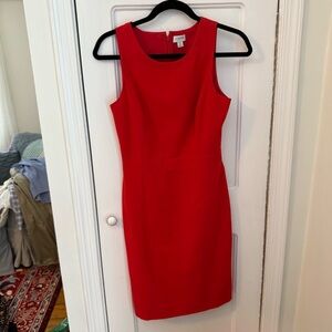 J.Crew red sleeveless sheath dress in a stretch crepe